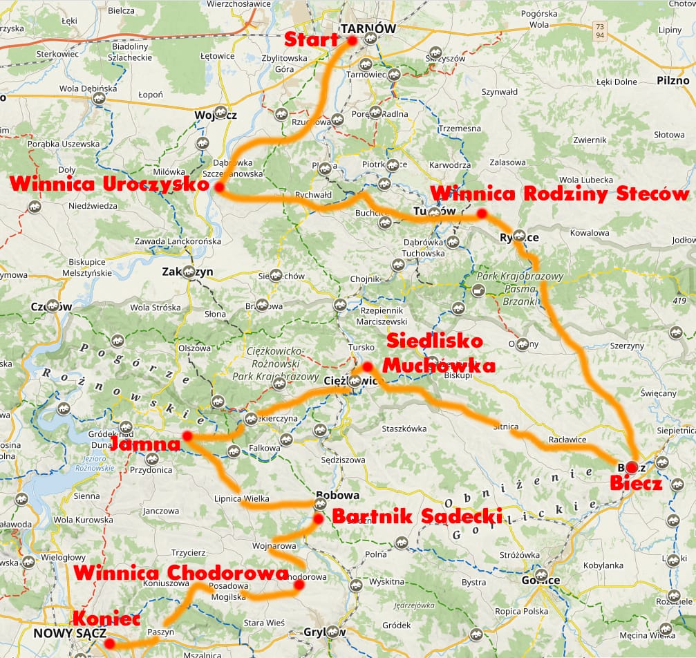 VeloWino Pogórze Mapa